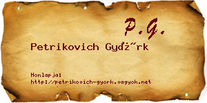 Petrikovich Györk névjegykártya